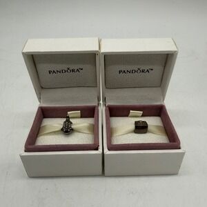 Pandora Charms Womens Silver Fish and Handbag S925 ALE Set of 2 with Boxes